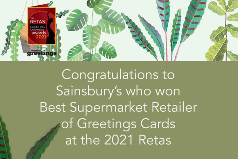 Sainsbury’s WIN Best Supermarket Retailer of Greeting Cards at The Retas Awards 2021