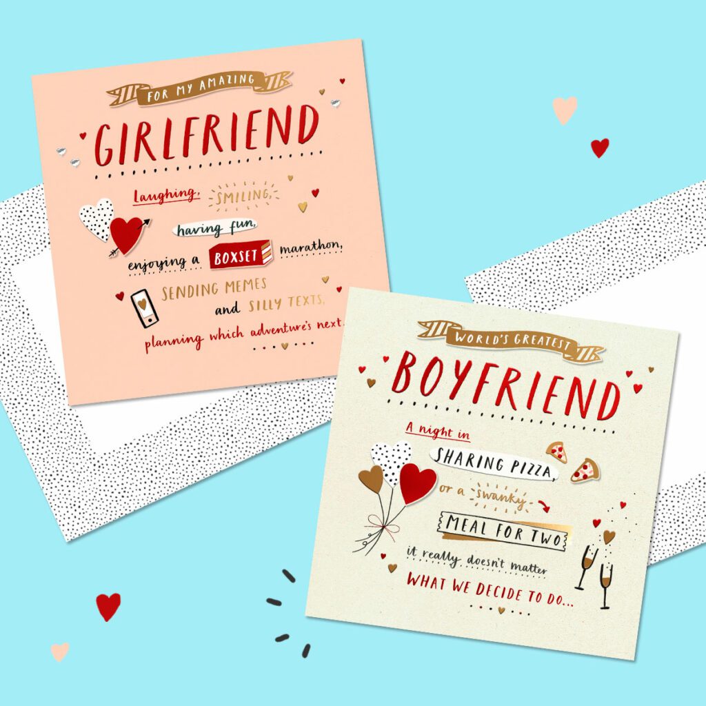Valentine's day girlfriend and boyfriend cards