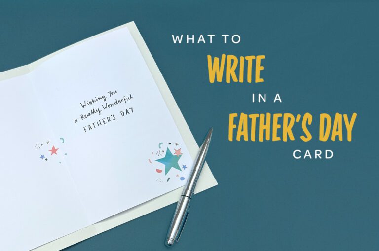 inside of a Father's Day card with What to write in a Father's Day card message