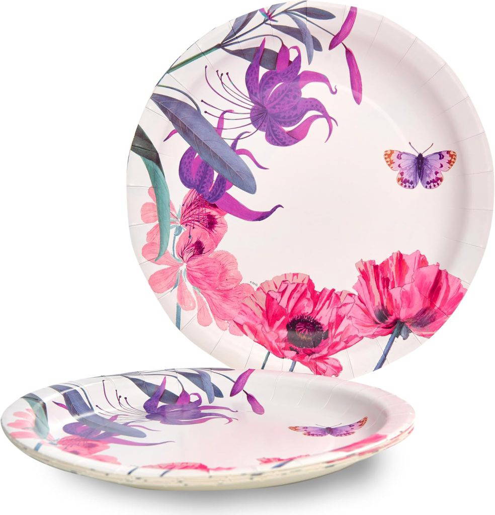 RHS partyware floral paper plates.