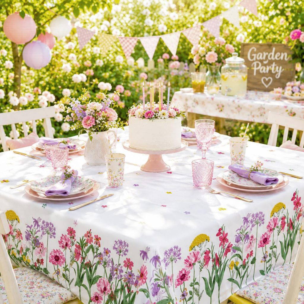 RHS Partyware floral table cloth.